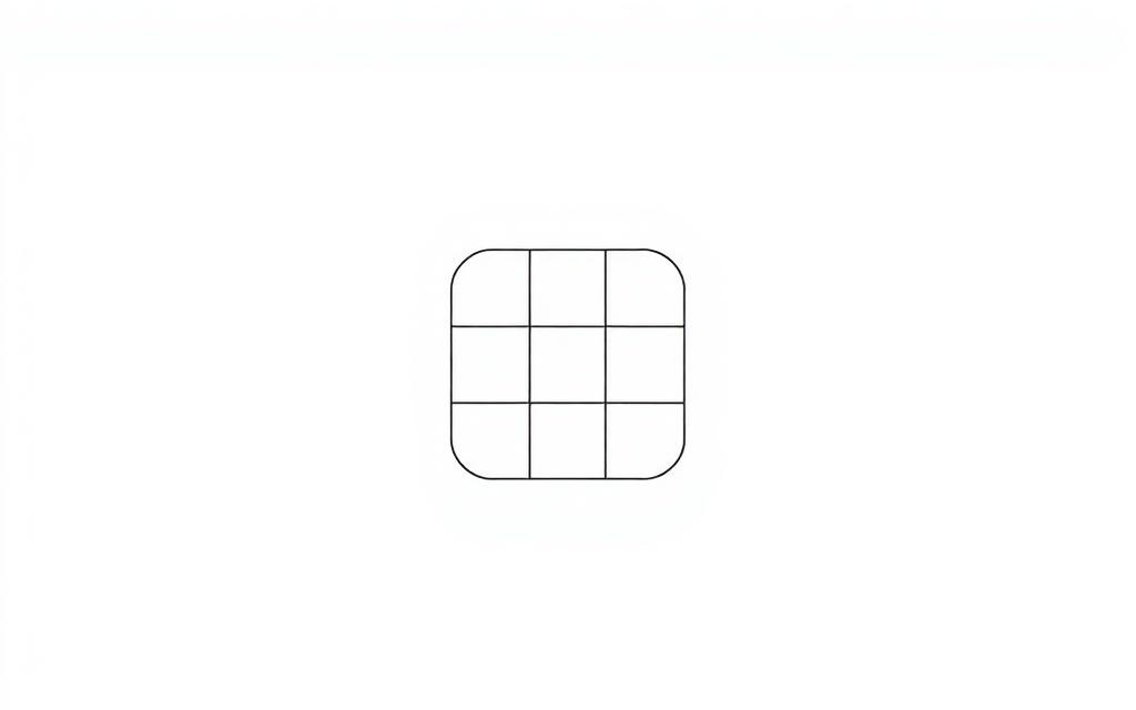 Line drawing of a square splitting into a grid of smaller squares